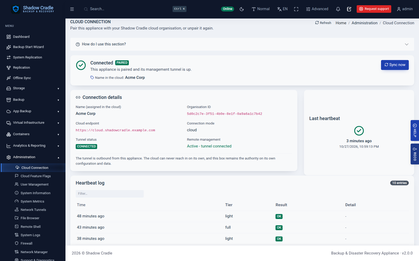 Appliance paired and connected to the cloud
